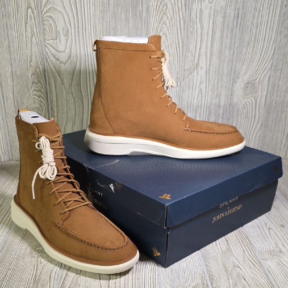 Sperry Legend Commodore Rust Leather Lace-Up Boots Mens Size 11.5 NEW